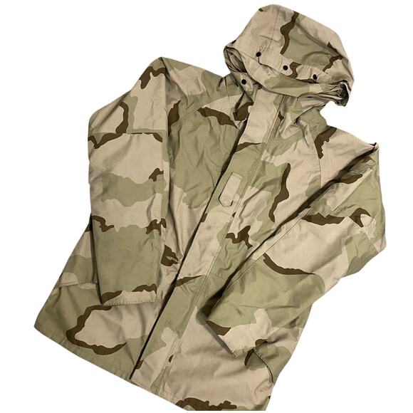 US Army Vintage Cold ECWCS Parka Men's Large Long Desert Camo Military Hunting - Picture 1 of 13